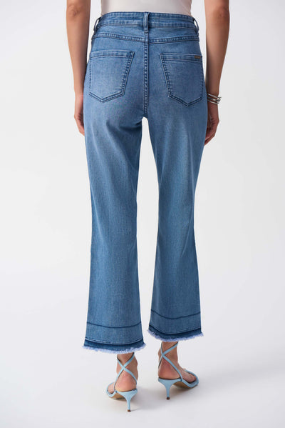 Joseph Ribkoff Vintage Blue Flare Crop Stretch Jeans