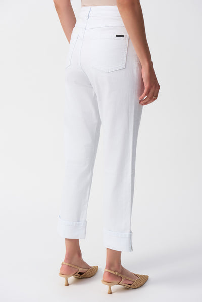 Joseph Ribkoff White Slim Fit Cropped Jeans