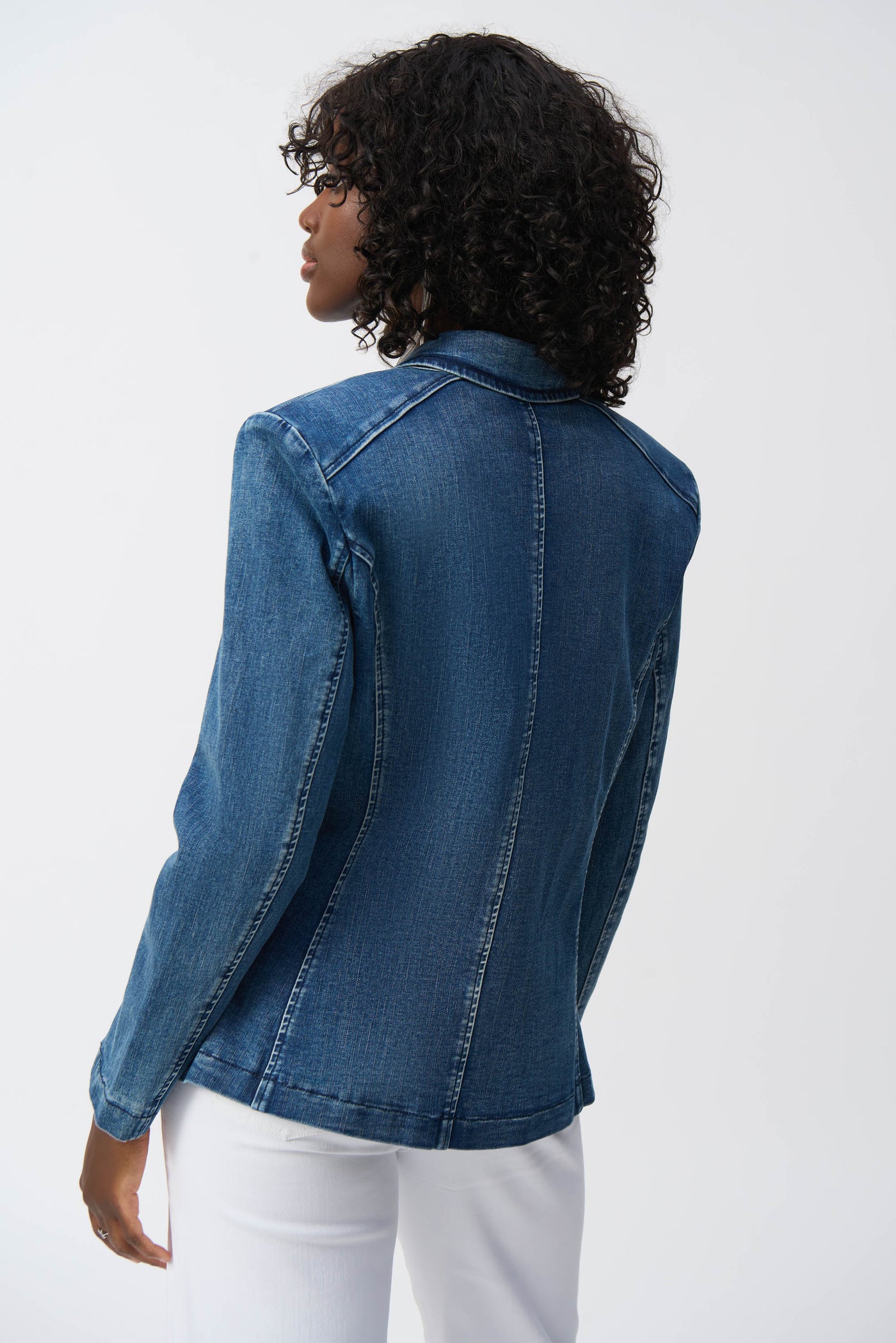 Joseph Ribkoff Stretch Denim Double-Breasted Blazer