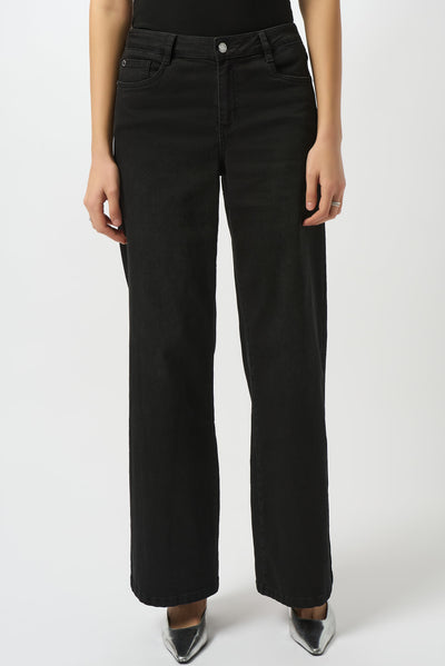 Joseph Ribkoff Black Goldie | Classic Wide-Leg Stretch Jeans