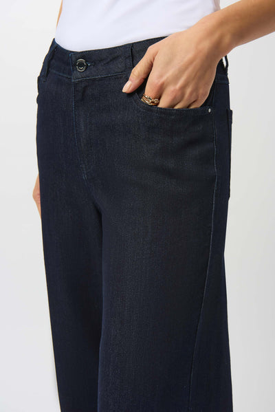Joseph Ribkoff Goldie |Dark Denim Blue Classic Wide-Leg Stretch Jeans