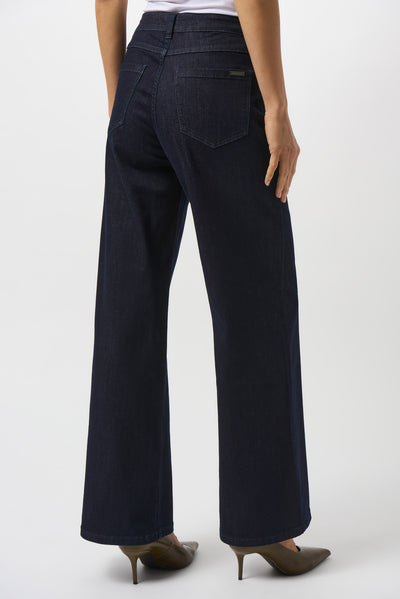 Joseph Ribkoff Goldie |Dark Denim Blue Classic Wide-Leg Stretch Jeans