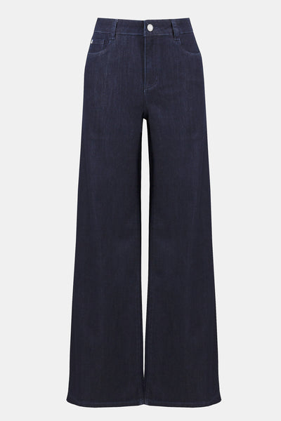 Joseph Ribkoff Goldie |Dark Denim Blue Classic Wide-Leg Stretch Jeans