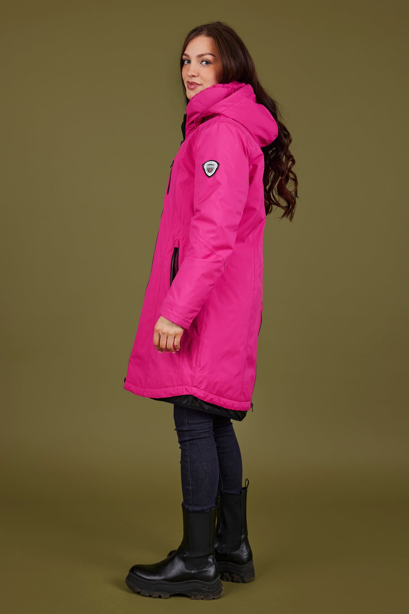 Fuchsia Rain Jacket with Hood