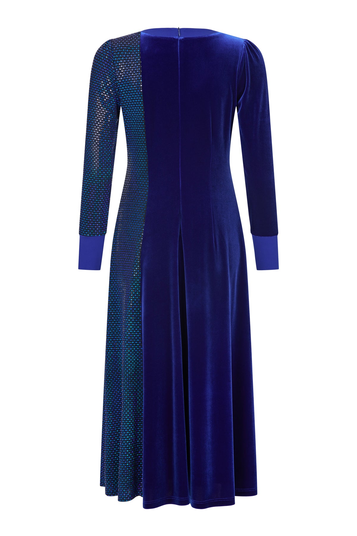 Royal Blue Dress with Velvet Feel and Sequin Detail