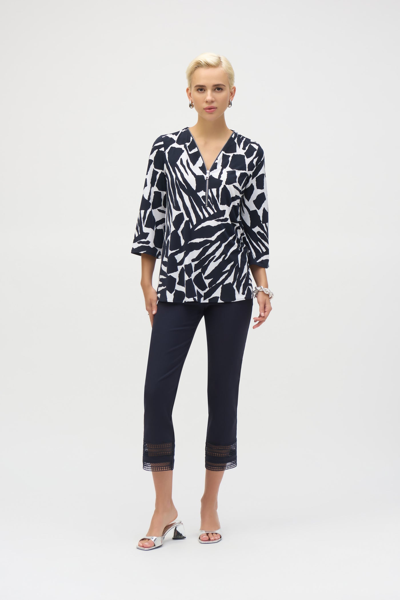 Joseph Ribkoff Midnight Blue Millennium Cropped Pull-On Pants
