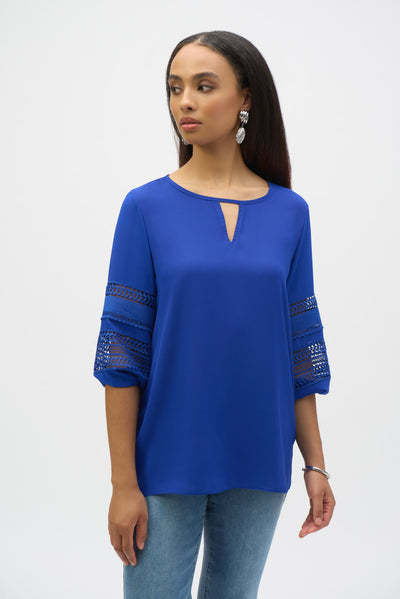 Joseph Ribkoff Royal Sapphire Georgette Straight Tunic Top