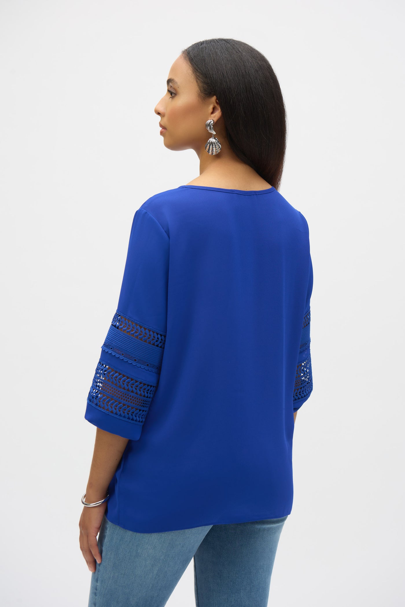 Joseph Ribkoff Royal Sapphire Georgette Straight Tunic Top