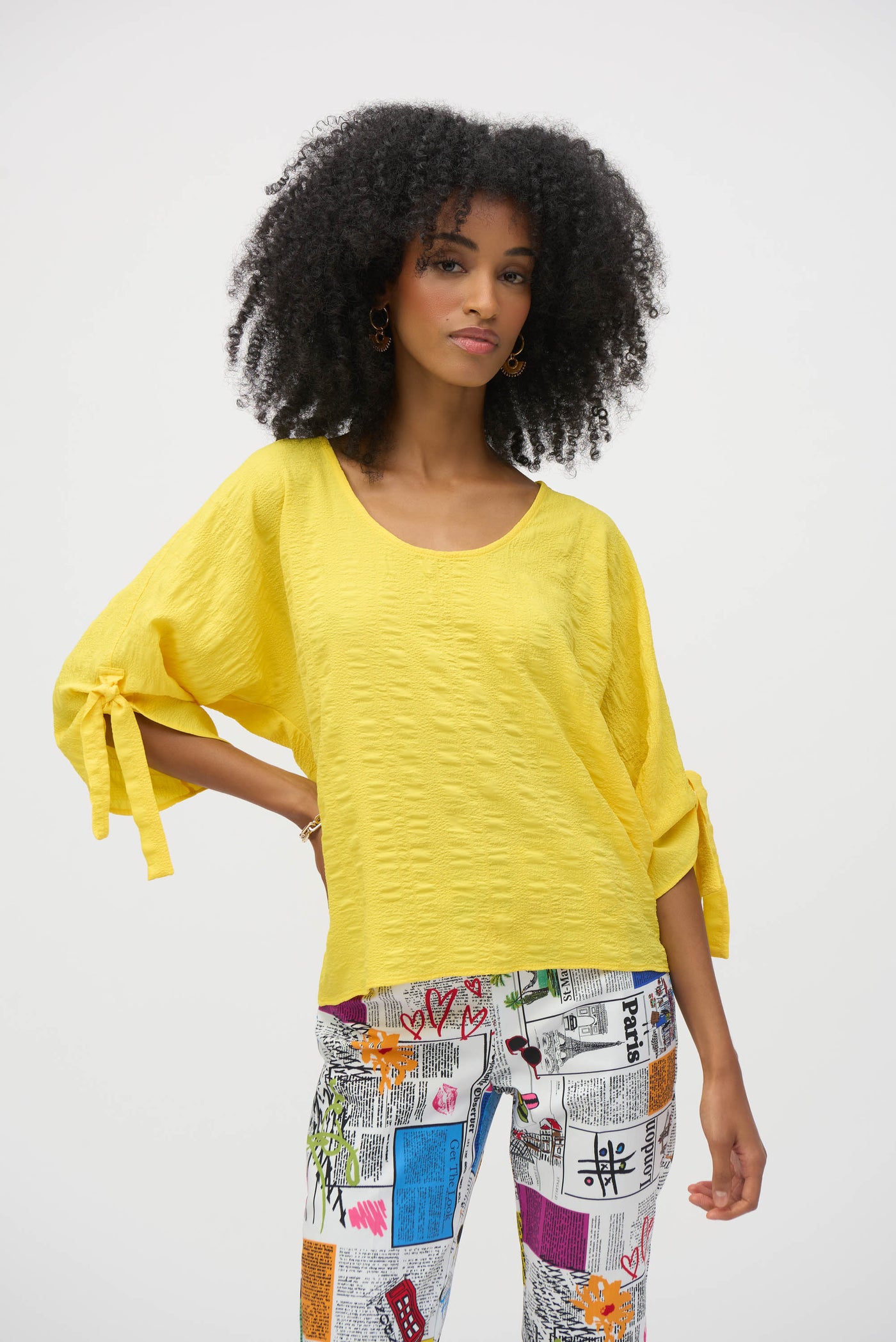 Joseph Ribkoff Ctrus Textured Woven Boxy Top