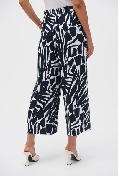 Joseph Ribkoff Woven Abstract Print Pull-On Culotte Pants