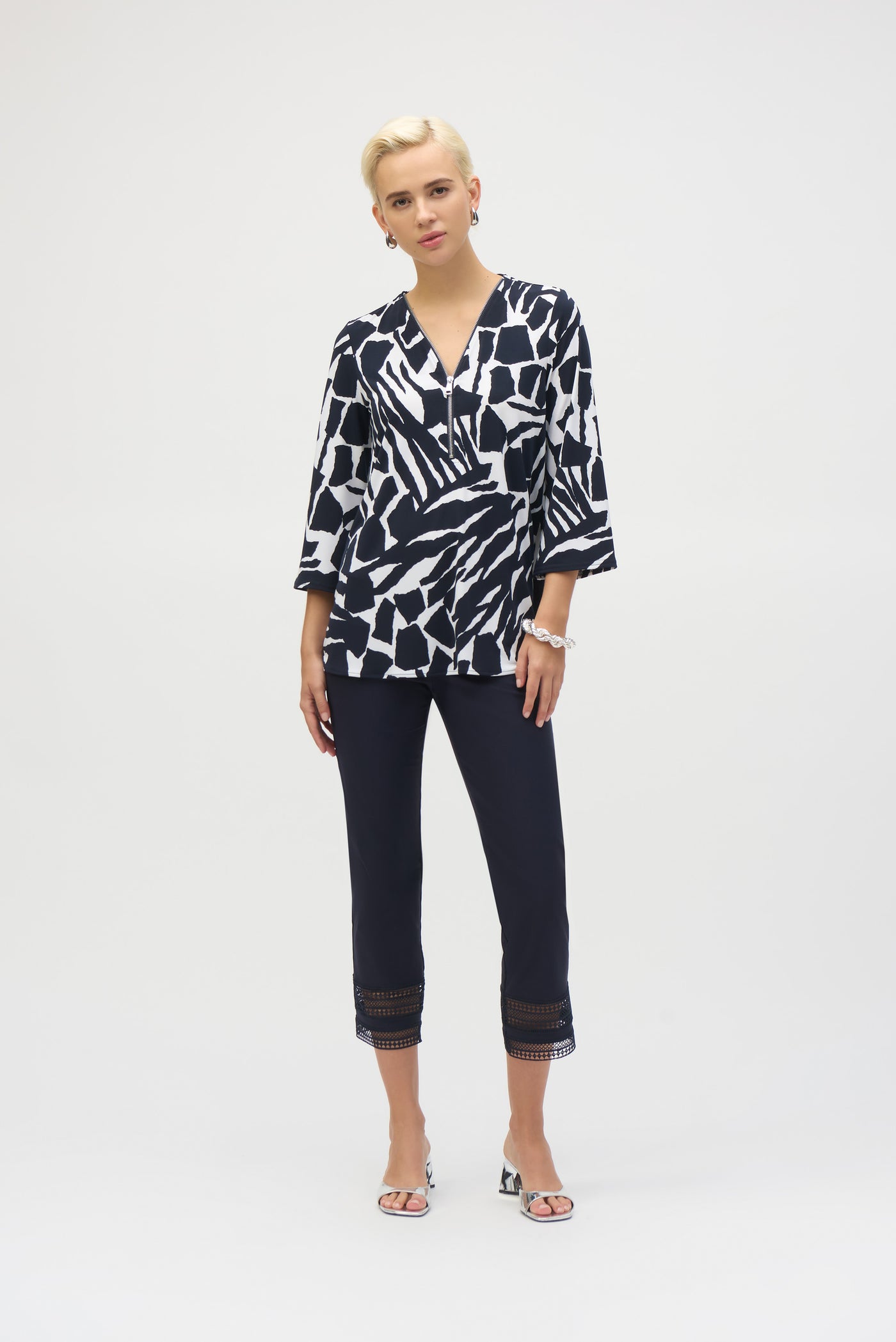 Joseph Ribkoff Silky Knit Tropical Fit and Flare Tunic