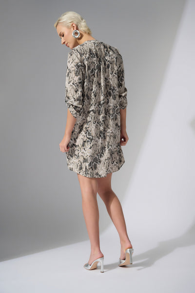 Joseph Ribkoff Woven Gauze Python Print Straight Dress