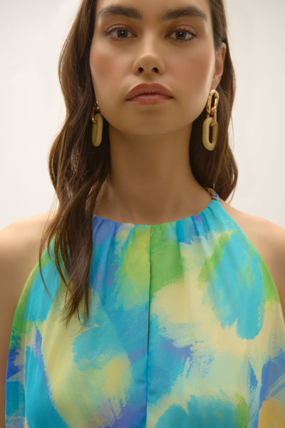 Joseph Ribkoff Chiffon Abstract Print Fit and Flare Dress