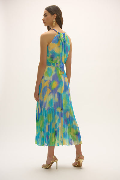 Joseph Ribkoff Chiffon Abstract Print Fit and Flare Dress