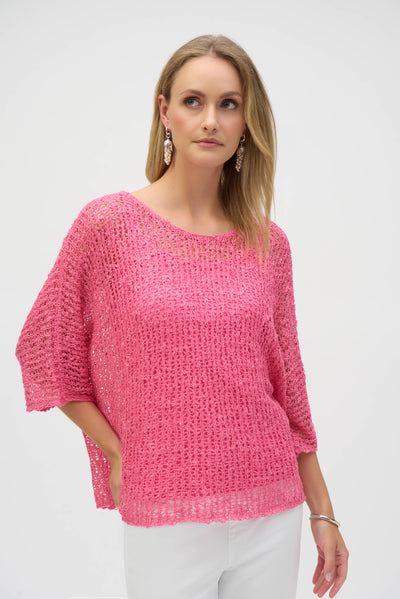 Joseph Ribkoff Chenille Sweater Knit Open Stitch Two-Piece Set