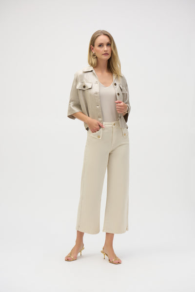 Joseph Ribkoff Greige Stretch Culotte Jeans