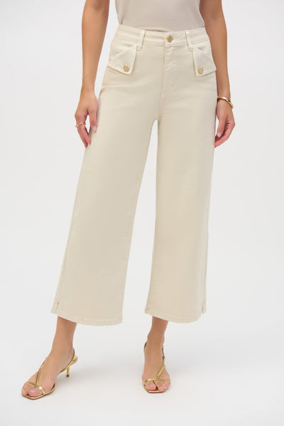 Joseph Ribkoff Greige Stretch Culotte Jeans