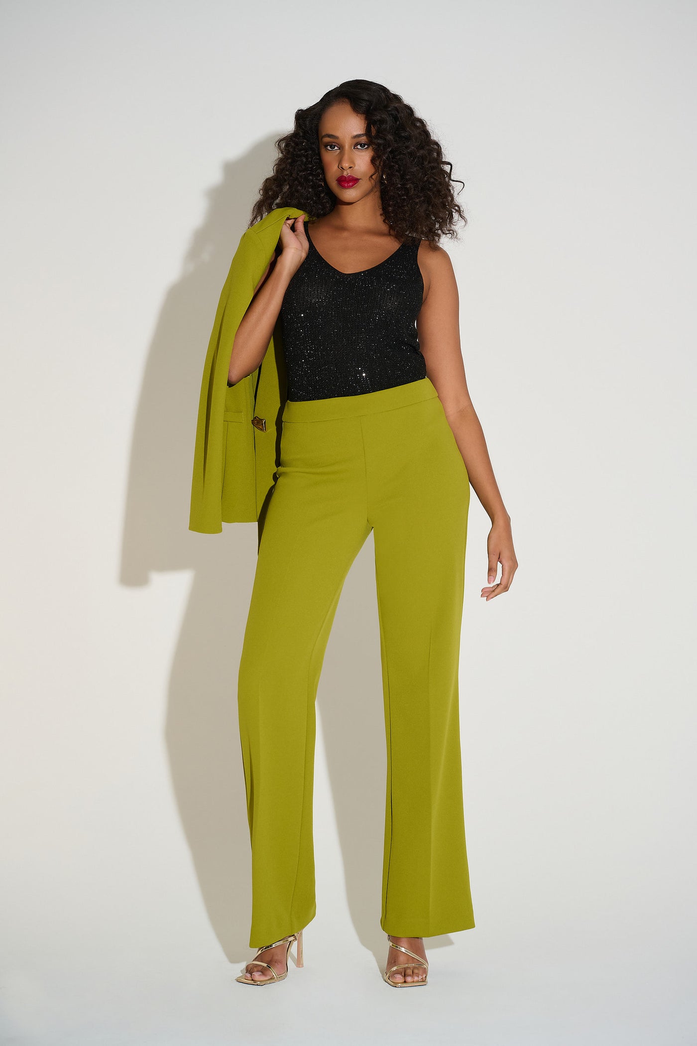 Joseph Ribkoff Metallic Knitted Camisole with Rhinestones