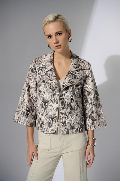 Joseph Ribkoff Silky Knit Python Print Swing Jacket