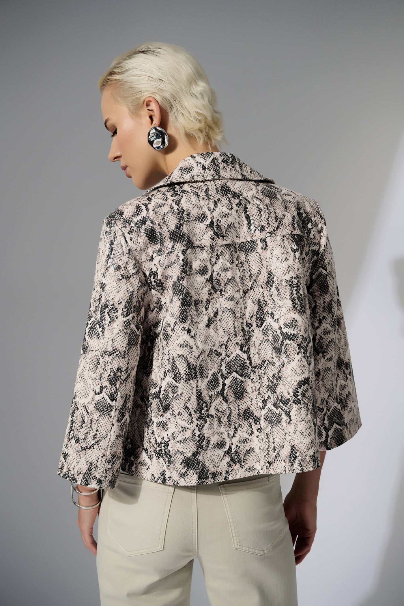 Joseph Ribkoff Silky Knit Python Print Swing Jacket