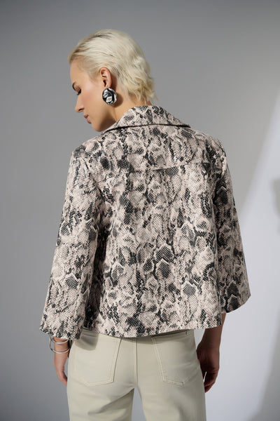 Joseph Ribkoff Silky Knit Python Print Swing Jacket