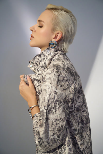 Joseph Ribkoff Silky Knit Python Print Swing Jacket