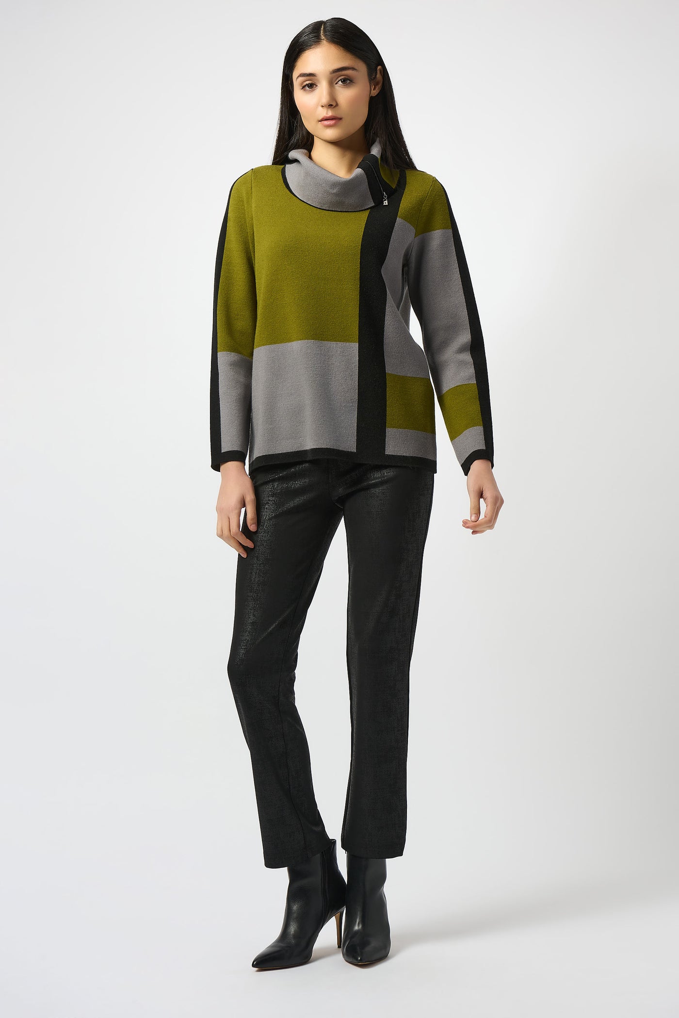 Joseph Ribkoff Black Silky Knit Straight Pull-On Pants
