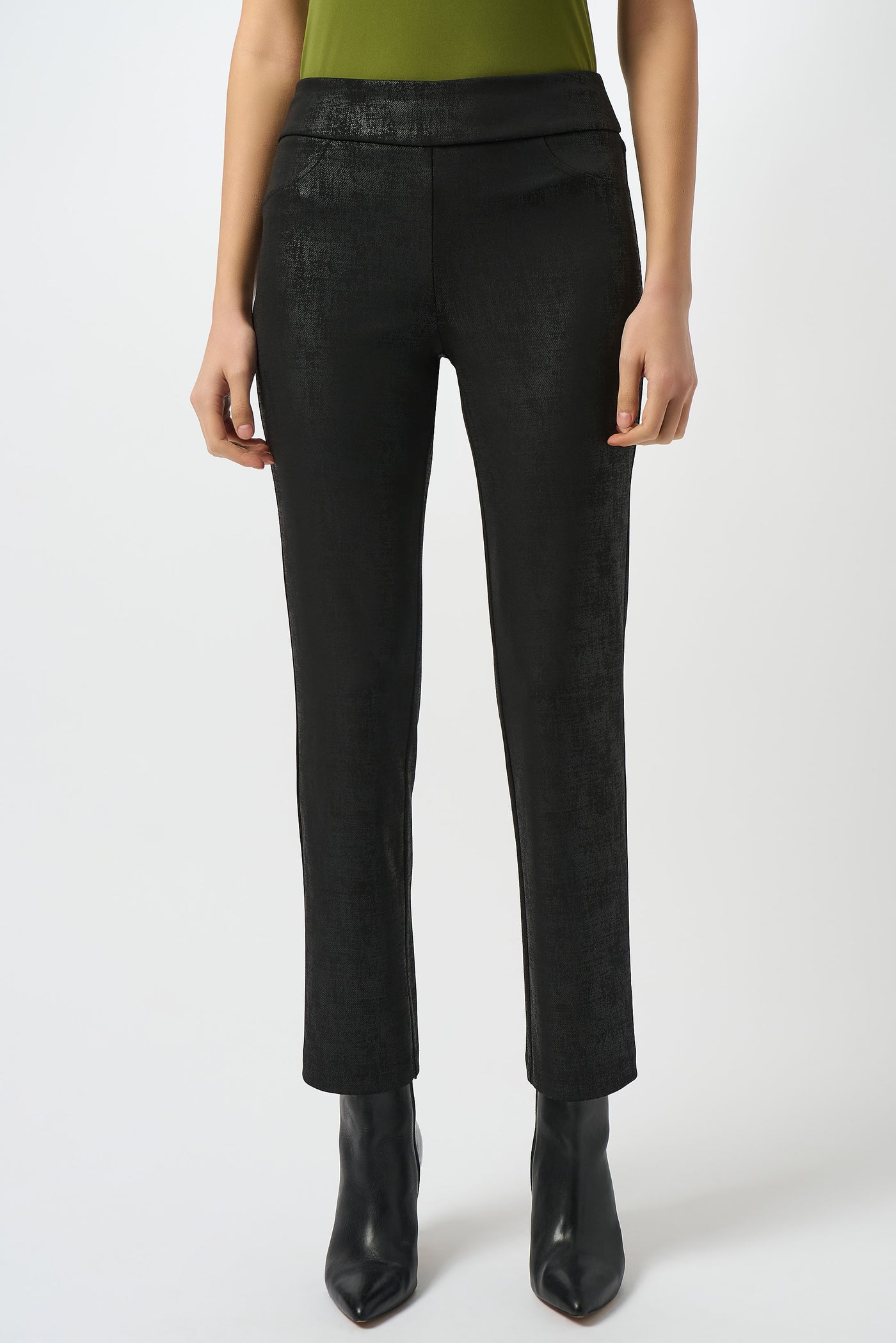 Joseph Ribkoff Black Silky Knit Straight Pull-On Pants