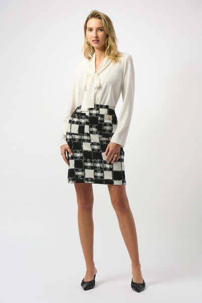 Joseph Ribkoff Silky Knit And Satin Straight Tunic Top