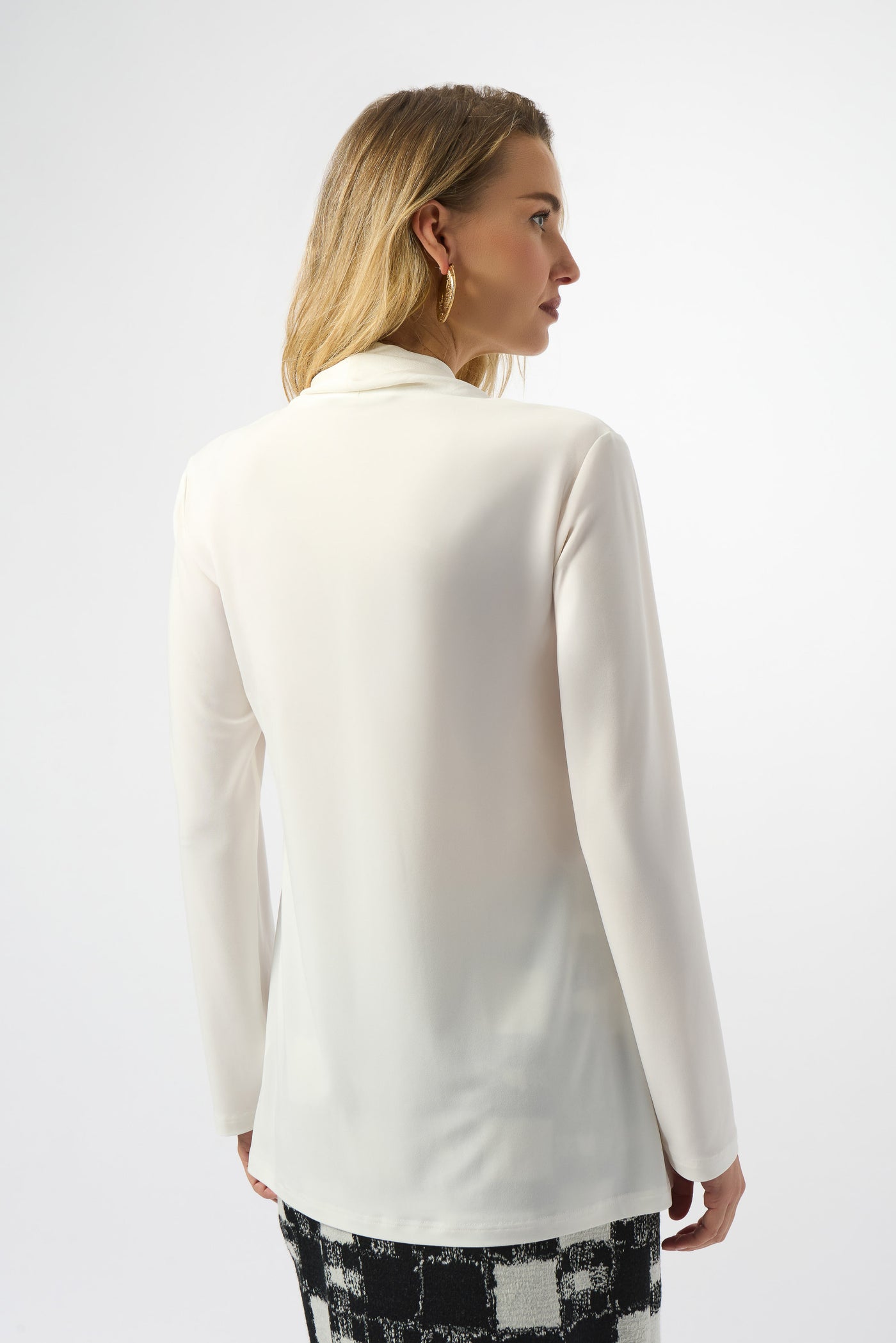Joseph Ribkoff Silky Knit And Satin Straight Tunic Top