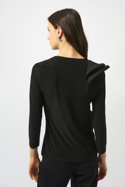 Joseph Ribkoff Silky Knit Fitted Ruffled Top