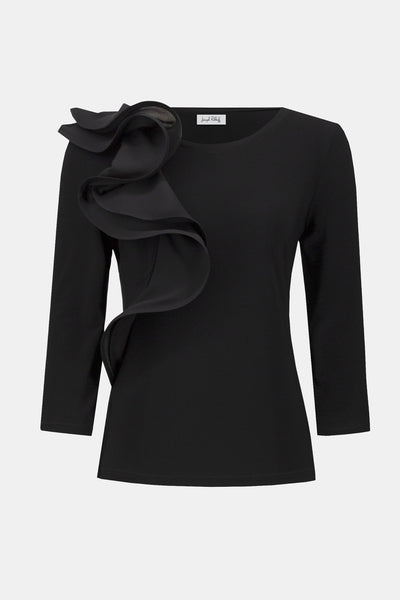 Joseph Ribkoff Silky Knit Fitted Ruffled Top