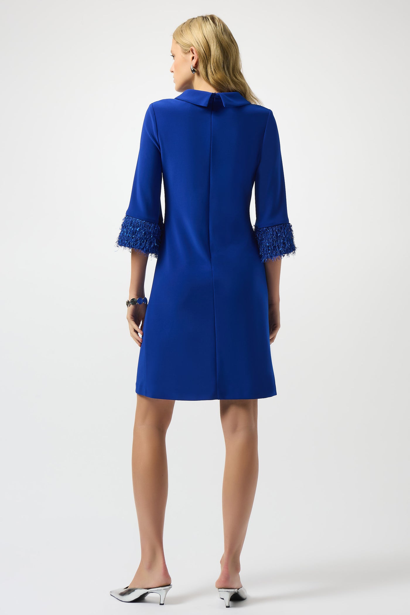 Joseph Ribkoff Royal Sapphire Silky Knit & Novelty A-Line Dress