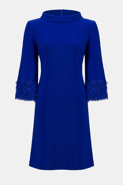 Joseph Ribkoff Royal Sapphire Silky Knit & Novelty A-Line Dress