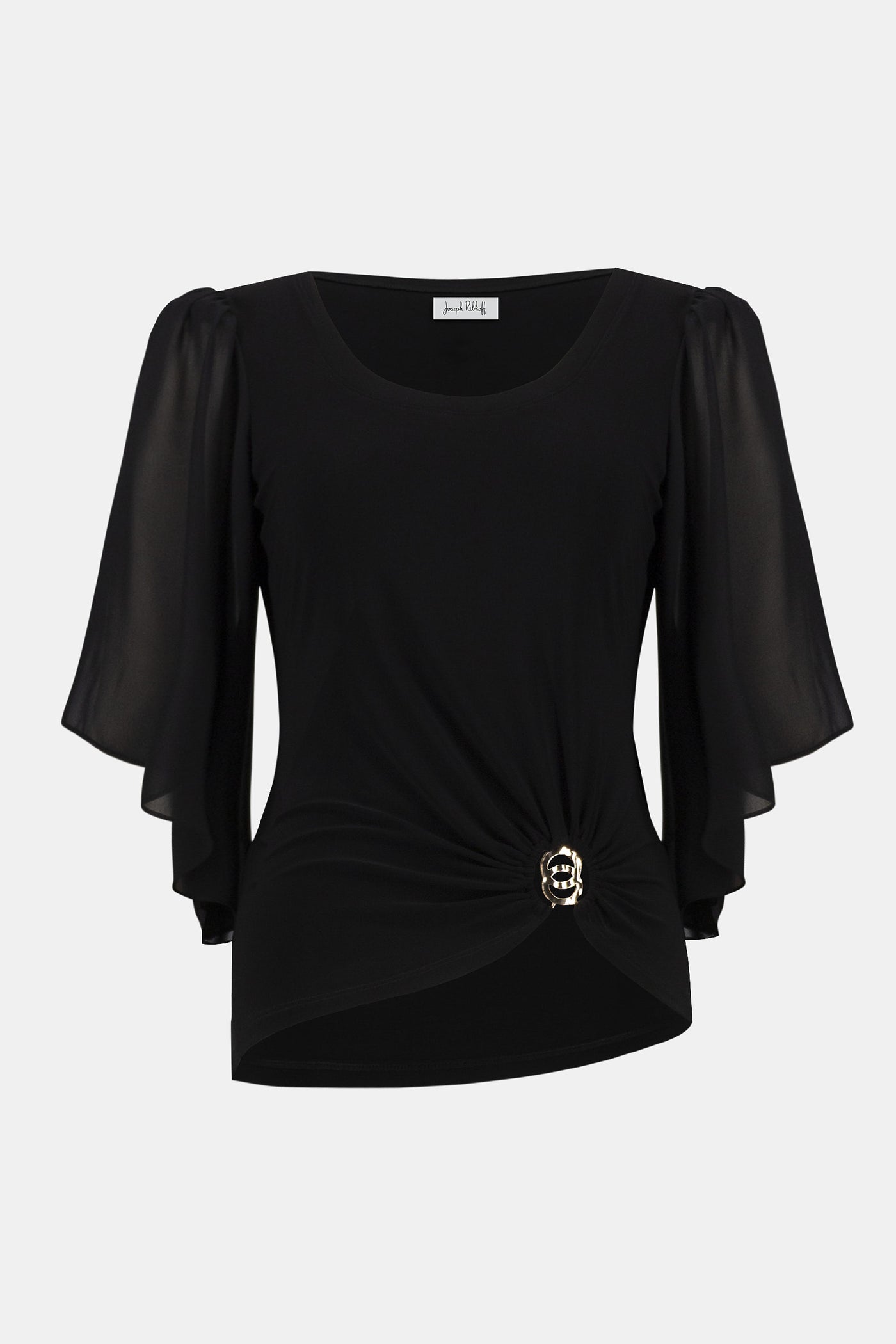 Joseph Ribkoff Silky Knit and Chiffon Fitted Top
