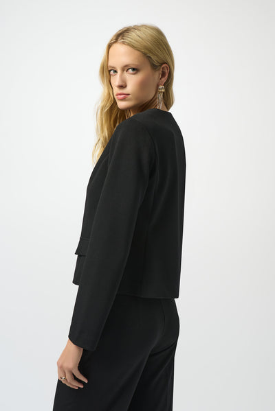 Joseph Ribkoff Black Scuba Crepe Boxy Blazer