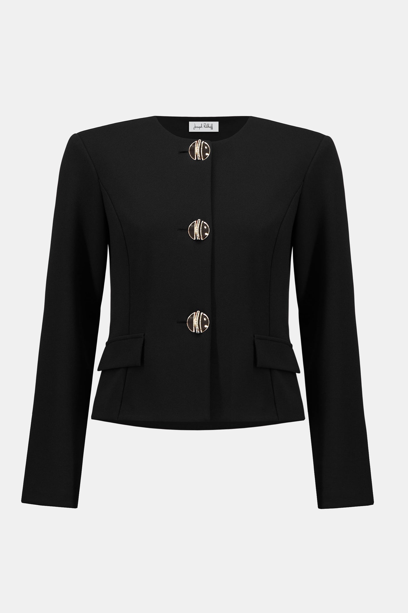 Joseph Ribkoff Black Scuba Crepe Boxy Blazer