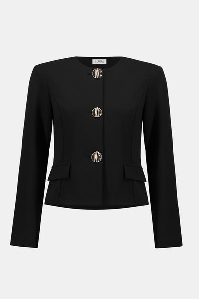 Joseph Ribkoff Black Scuba Crepe Boxy Blazer