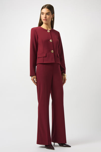 Joseph Ribkoff Merlot Scuba Crepe Boxy Blazer
