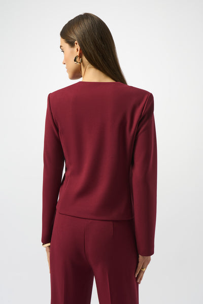 Joseph Ribkoff Merlot Scuba Crepe Boxy Blazer
