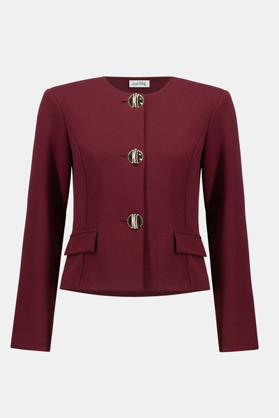 Joseph Ribkoff Merlot Scuba Crepe Boxy Blazer