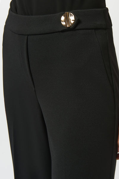 Joseph Ribkoff Black Scuba Crepe Wide-Leg Pants
