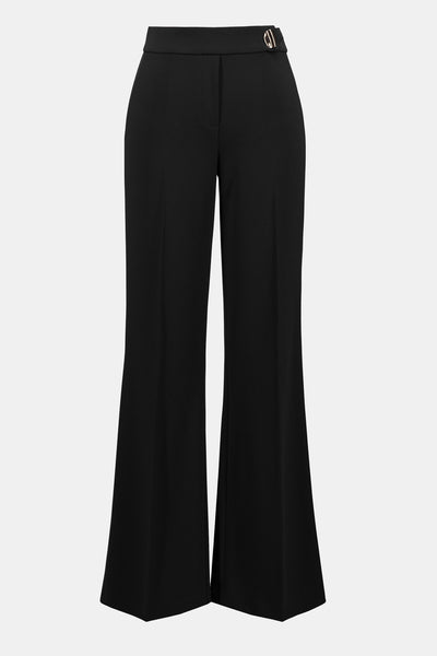 Joseph Ribkoff Black Scuba Crepe Wide-Leg Pants