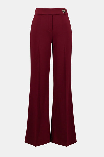 Joseph Ribkoff Merlot Scuba Crepe Wide-Leg Pants