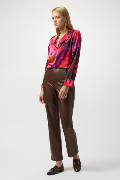 Joseph Ribkoff Satin Floral Print Straight Top