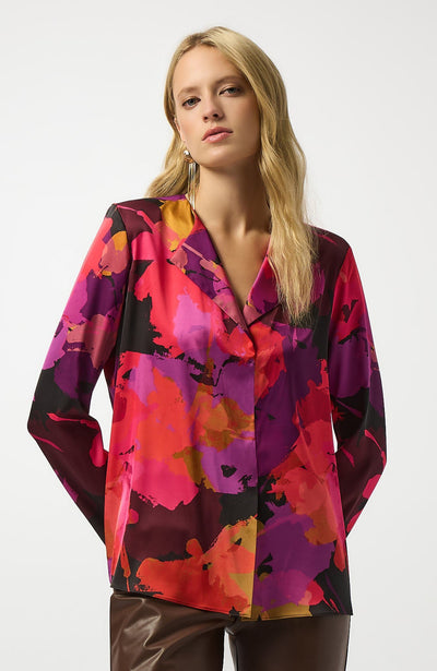 Joseph Ribkoff Satin Floral Print Straight Top