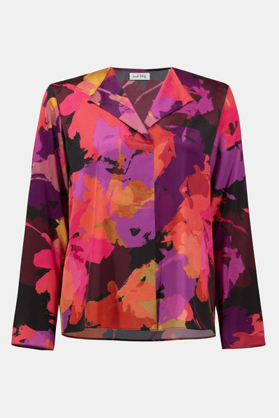 Joseph Ribkoff Satin Floral Print Straight Top