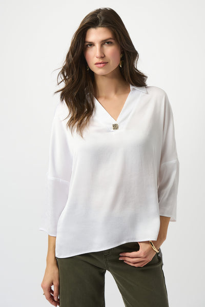 Joseph Ribkoff Recycled Hammered Satin Boxy Top
