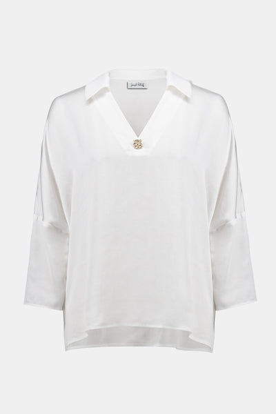 Joseph Ribkoff Recycled Hammered Satin Boxy Top