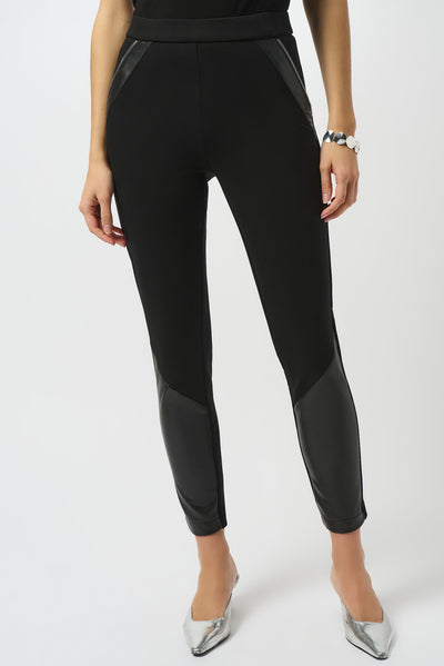 Joseph Ribkoff Heavy Knit and Leatherette Pull-On Legging